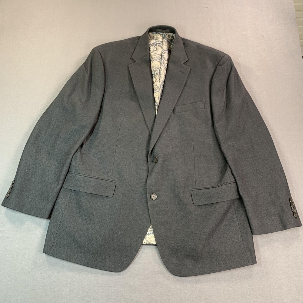 Lauren Ralph Lauren Blazer Mens 46R Gray Polyester Paisley Lined Sport Coat - Picture 2 of 16